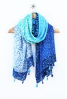 TASSLED SCARF - blues