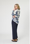 FRINGE PALAZZO PANT - navy