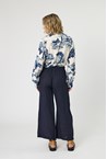 FRINGE PALAZZO PANT - navy