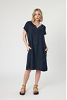 RAPALLO LINEN DRESS - navy