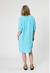 LUCCA LINEN DRESS - aqua