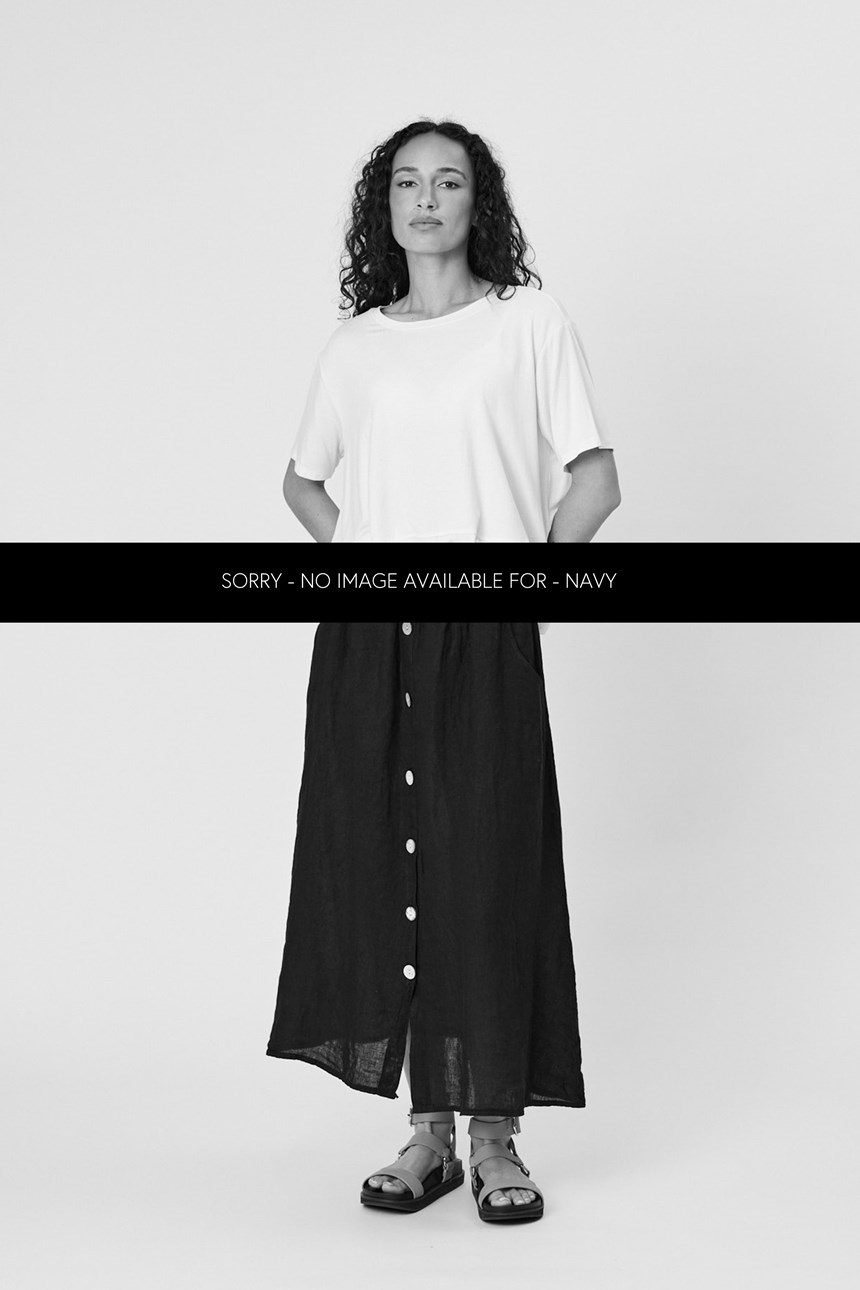 LINEN BUTTON SKIRT