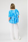 LINEN PRINT SOPHIE TOP - cobalt