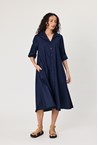 RHONDA SHIRT DRESS - navy