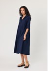 RHONDA SHIRT DRESS - navy