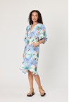 VISCOSE FLOWER DRESS - blue