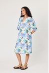 VISCOSE FLOWER DRESS - blue