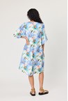 VISCOSE FLOWER DRESS - blue