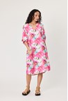 VISCOSE FLOWER DRESS - rose