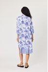 VISCOSE BORDER DRESS - blue