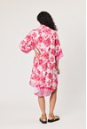 VISCOSE BORDER DRESS - poppy