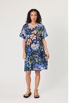 SAVONA PRINT DRESS - blue