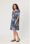 SAVONA PRINT DRESS - blue