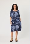 COMO PRINT DRESS - navy