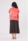 LINEN BELT SKIRT - choc