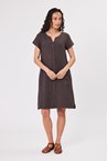 LINEN DRESS - choc