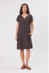 LINEN DRESS - choc
