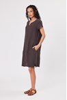 LINEN DRESS - choc