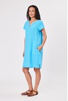 LINEN DRESS - turq