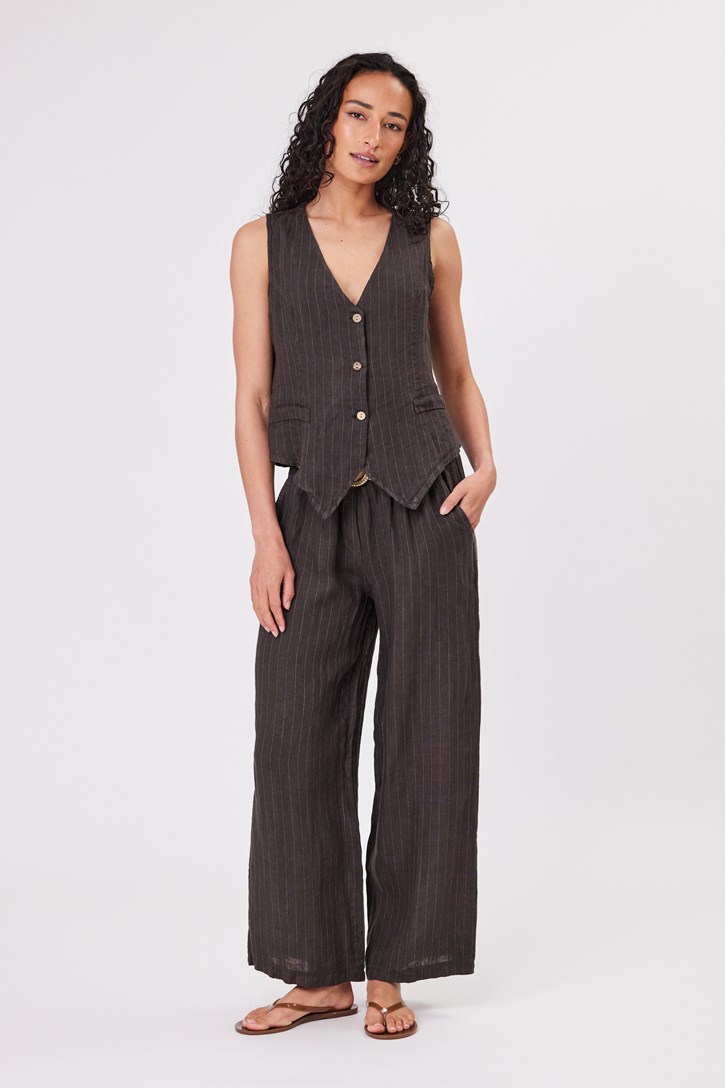 LINEN STRIPE VEST