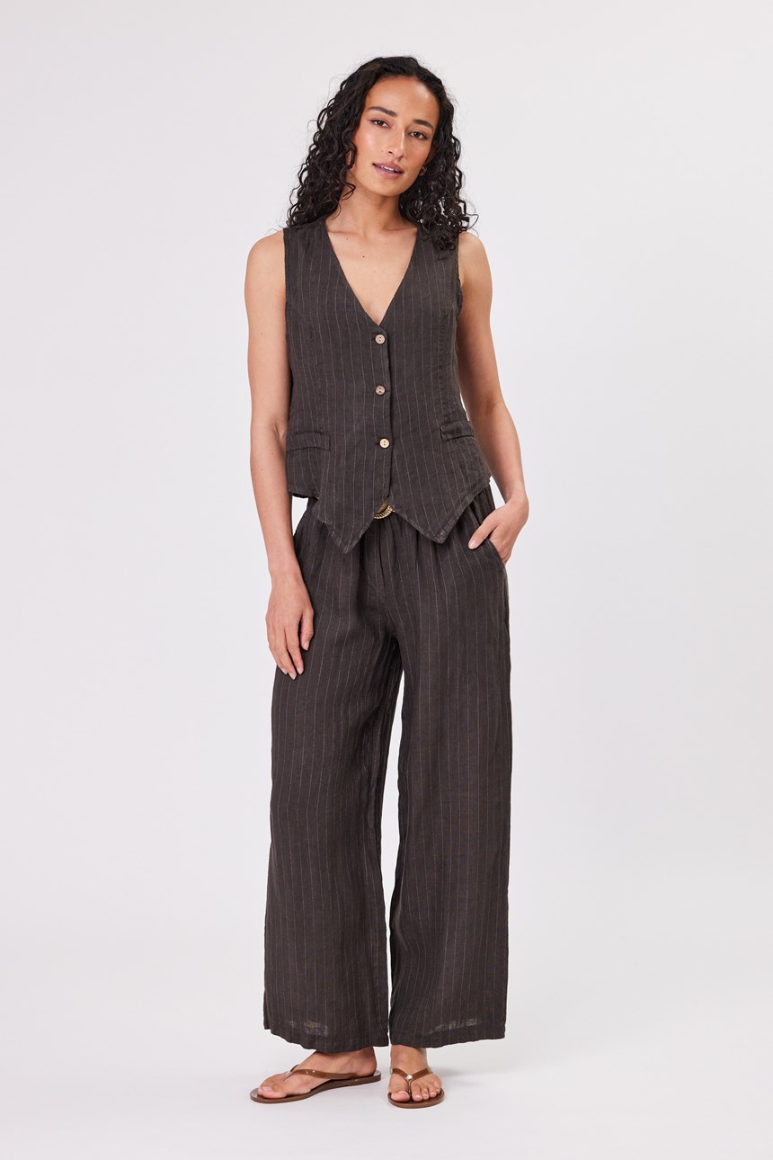 LINEN STRIPE VEST