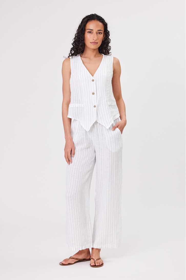LINEN STRIPE VEST