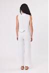 LINEN STRIPE VEST - white