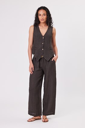 LINEN STRIPE PANT