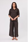 LACE BACK BLOUSE - choc