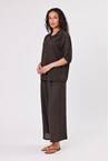 LACE BACK BLOUSE - choc