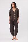 LINEN JACKET - choc
