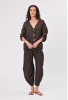LINEN JACKET - choc