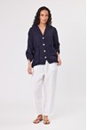 LINEN JACKET - marine
