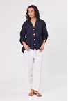 LINEN JACKET - marine