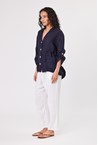 LINEN JACKET - marine