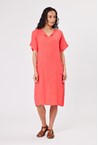 POCKET DRESS - coral