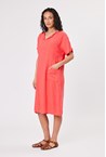 POCKET DRESS - coral