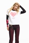 HEART TSHIRT TOP - white