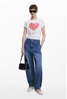HEART TSHIRT TOP - white