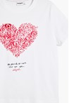HEART TSHIRT TOP - white