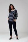 MAISY STRIPE TOP - navy