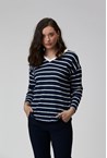 MAISY STRIPE TOP - navy
