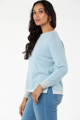 TIPPED CASHMERE CREW