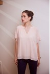 CRYSTAL PLEAT TOP - blush