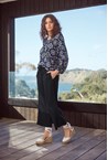 CREW WIDE LEG PANT - black