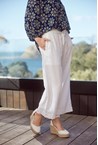 CREW WIDE LEG PANT - white