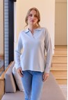 MELODY POLO KNIT - sky