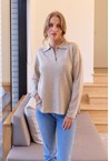 MELODY POLO KNIT - taupe