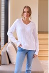 DIAMOND KNIT SWEATER - white