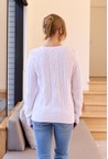 DIAMOND KNIT SWEATER - white